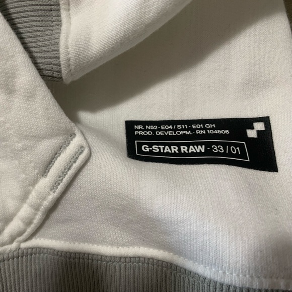 White Zip-Up Hoody with Grey Accents - Men’s size Large - Picture 2 of 10